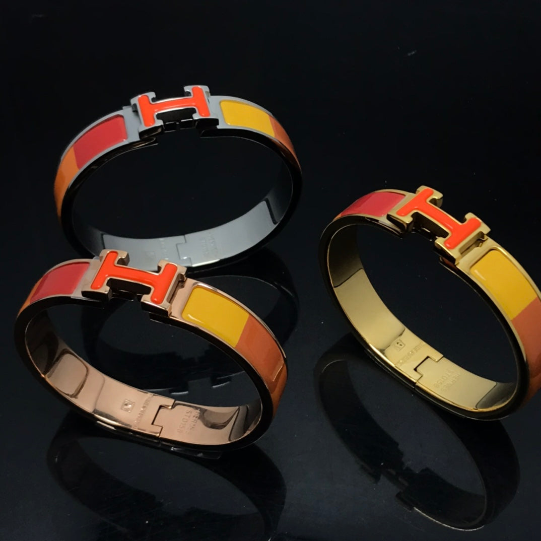 [Vellora Opalyn]H BRACELET ORANGE RAINBOW CERAMIC