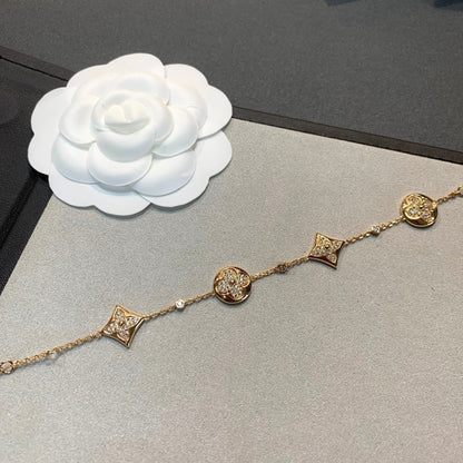[Vellora Opalyn]STAR AND SUN 4 MOTIFS GOLD DIAMONDS BRACELET