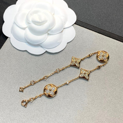 [Vellora Opalyn]STAR AND SUN 4 MOTIFS GOLD DIAMONDS BRACELET