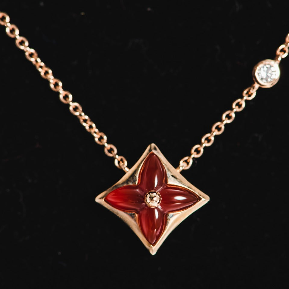 [Vellora Opalyn]STAR NECKLACE PINK GOLD 1 DIAMOND