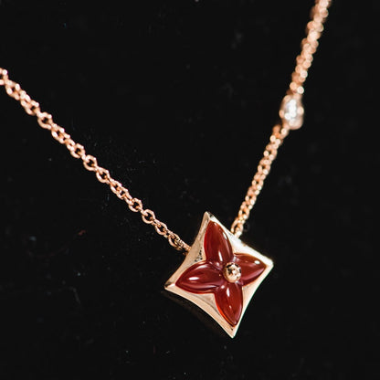 [Vellora Opalyn]STAR NECKLACE PINK GOLD 1 DIAMOND