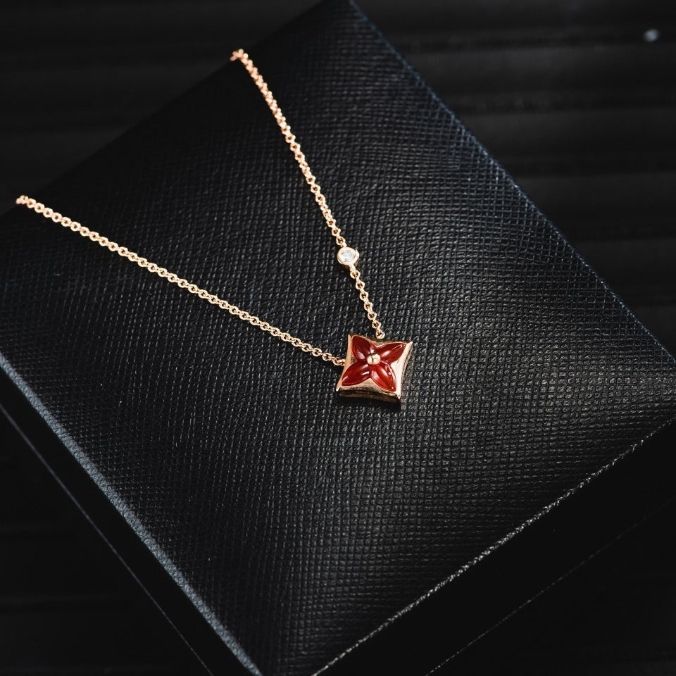 [Vellora Opalyn]STAR NECKLACE PINK GOLD 1 DIAMOND