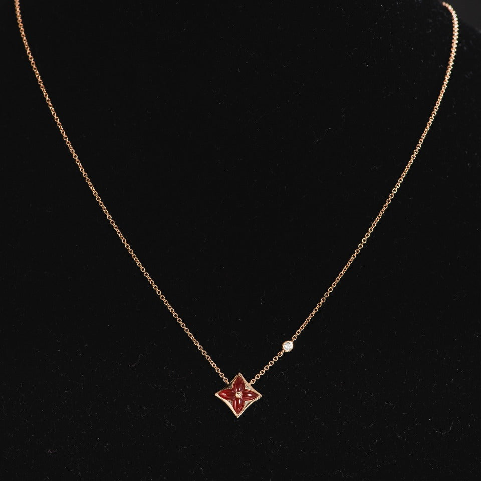 [Vellora Opalyn]STAR NECKLACE PINK GOLD 1 DIAMOND