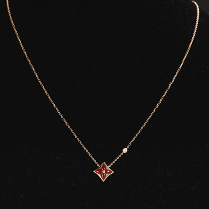 [Vellora Opalyn]STAR NECKLACE PINK GOLD 1 DIAMOND