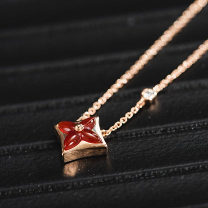 [Vellora Opalyn]STAR NECKLACE PINK GOLD 1 DIAMOND