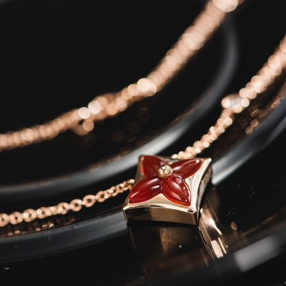 [Vellora Opalyn]STAR NECKLACE PINK GOLD 1 DIAMOND