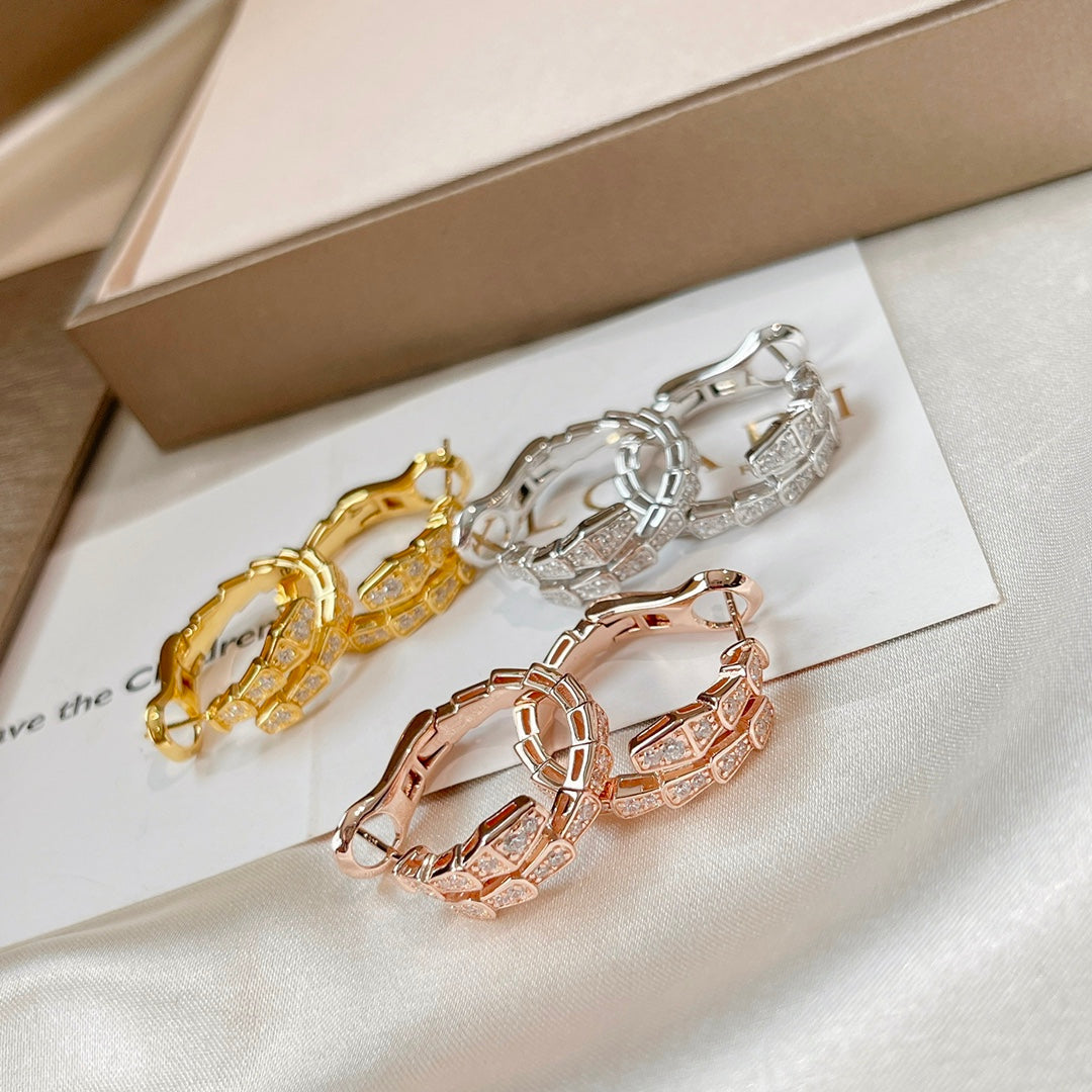 [Vellora Opalyn]SERPENTI EARRINGS DIAMOND