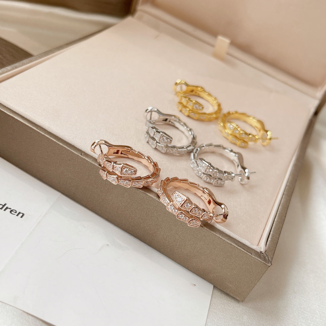 [Vellora Opalyn]SERPENTI EARRINGS DIAMOND