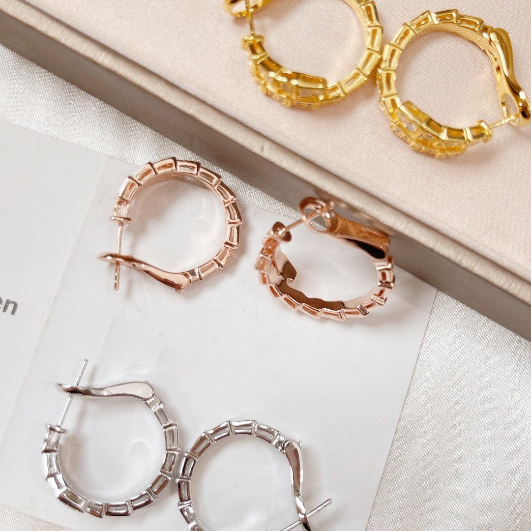 [Vellora Opalyn]SERPENTI EARRINGS DIAMOND