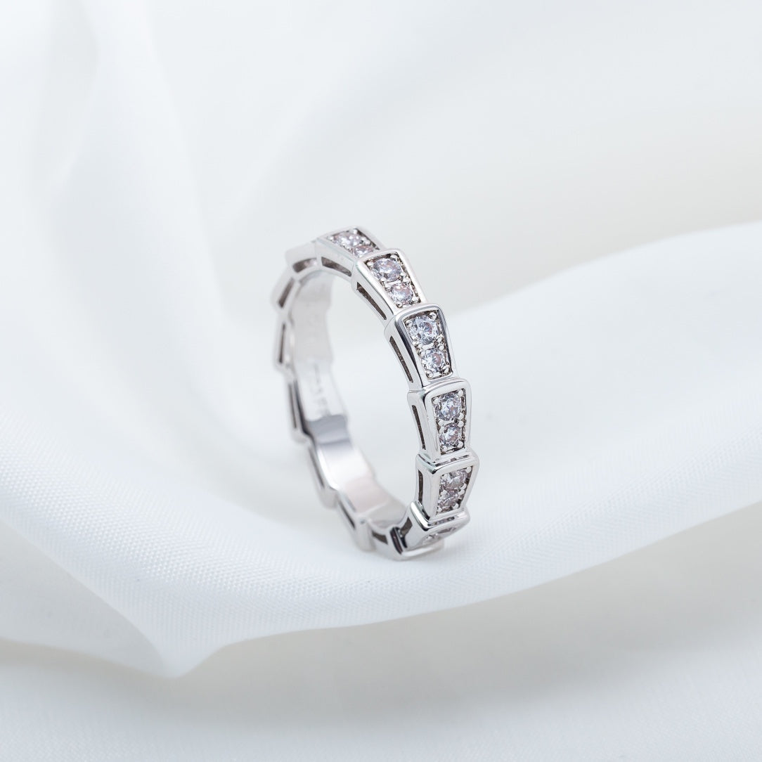 [Vellora Opalyn]SERPENTI RING SILVER DIAMOND PAVED 3MM