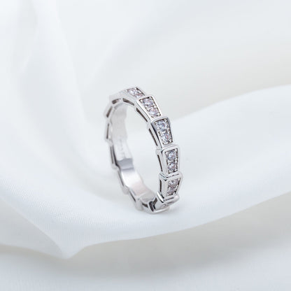 [Vellora Opalyn]SERPENTI RING SILVER DIAMOND PAVED 3MM