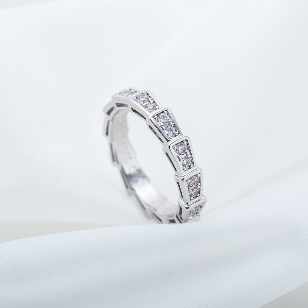 [Vellora Opalyn]SERPENTI RING SILVER DIAMOND PAVED 3MM
