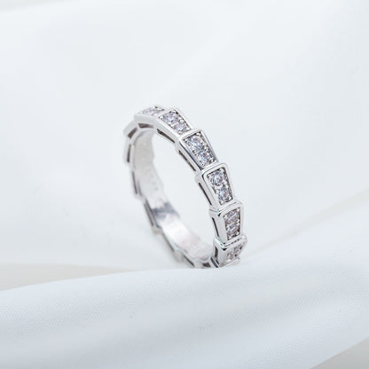 [Vellora Opalyn]SERPENTI RING SILVER DIAMOND PAVED 3MM