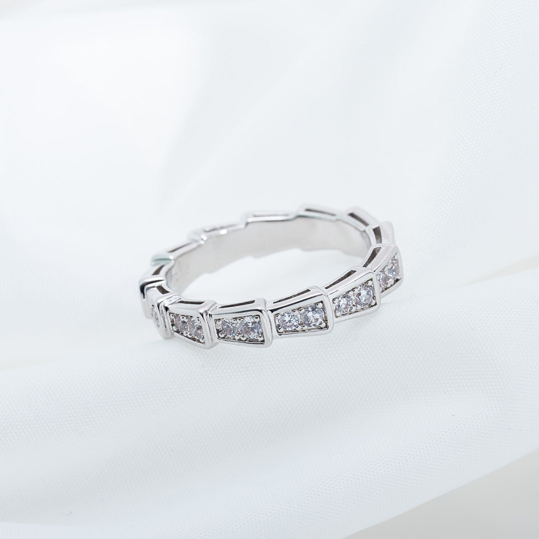 [Vellora Opalyn]SERPENTI RING SILVER DIAMOND PAVED 3MM