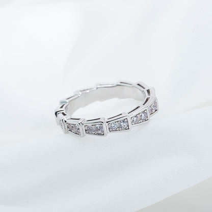 [Vellora Opalyn]SERPENTI RING SILVER DIAMOND PAVED 3MM