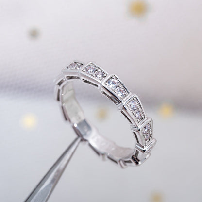 [Vellora Opalyn]SERPENTI RING SILVER DIAMOND PAVED 3MM