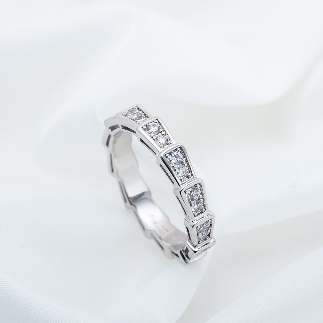 [Vellora Opalyn]SERPENTI RING SILVER DIAMOND PAVED 3MM