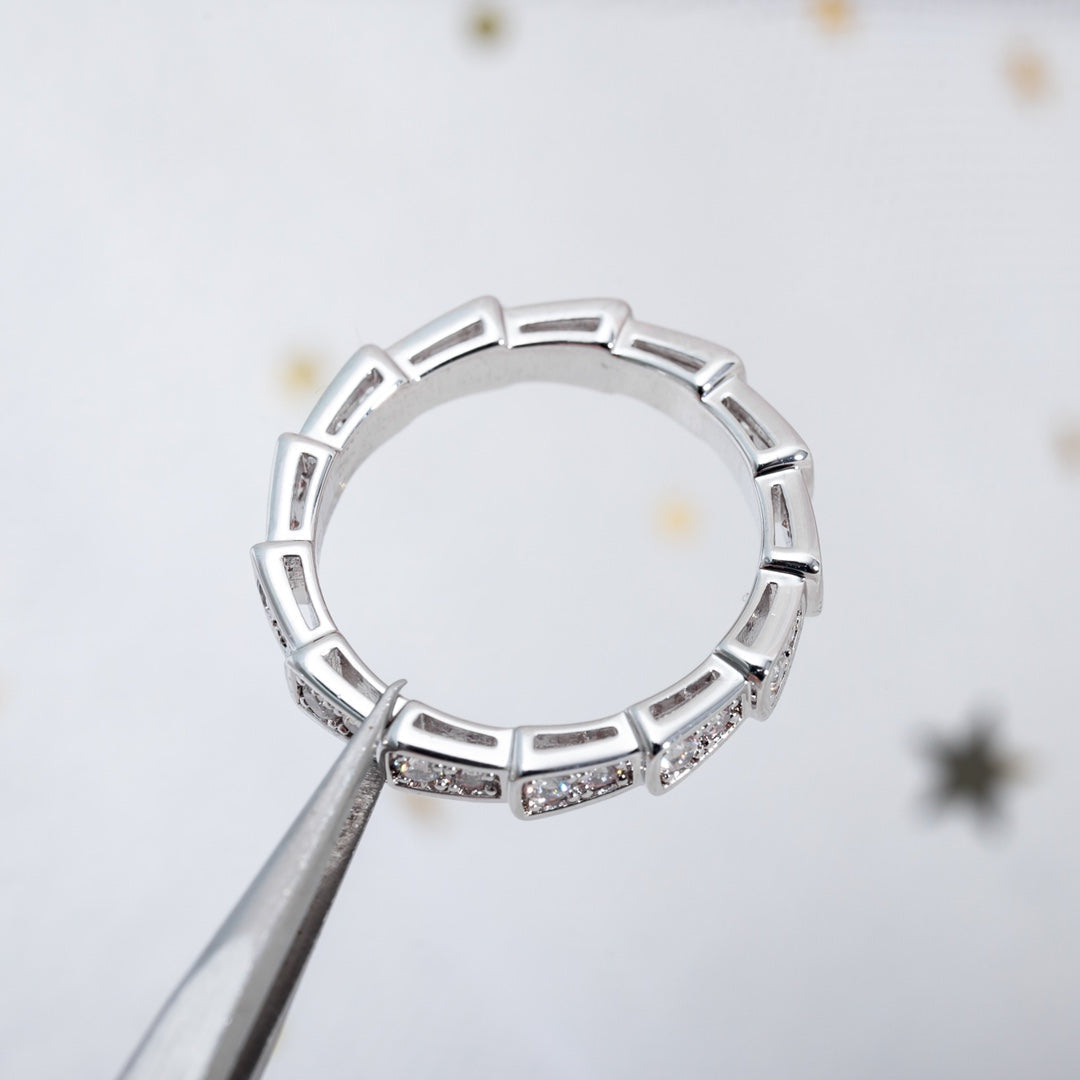 [Vellora Opalyn]SERPENTI RING SILVER DIAMOND PAVED 3MM
