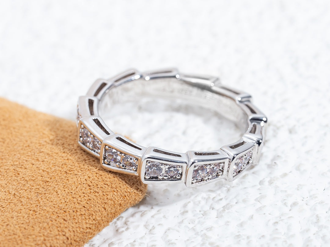 [Vellora Opalyn]SERPENTI RING SILVER DIAMOND PAVED 3MM