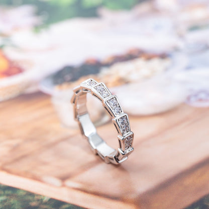[Vellora Opalyn]SERPENTI RING SILVER DIAMOND PAVED 3MM
