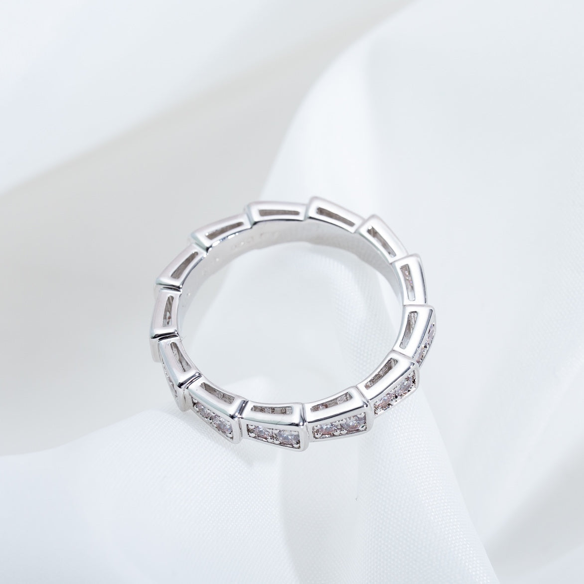 [Vellora Opalyn]SERPENTI RING SILVER DIAMOND PAVED 3MM