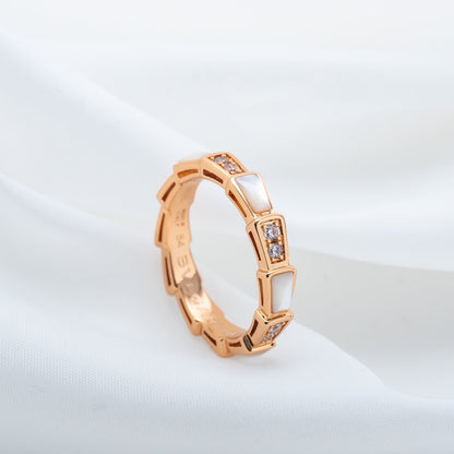 [Vellora Opalyn]SERPENTI RING PINK GOLD DIAMOND MOP 3MM
