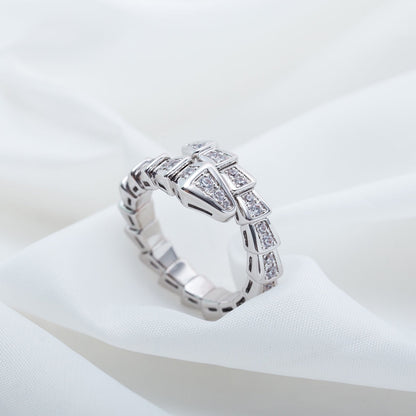 [Vellora Opalyn]SERPENTI RING SILVER DIAMOND PAVED 4MM