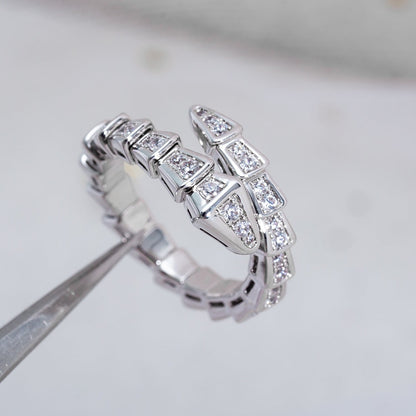 [Vellora Opalyn]SERPENTI RING SILVER DIAMOND PAVED 4MM