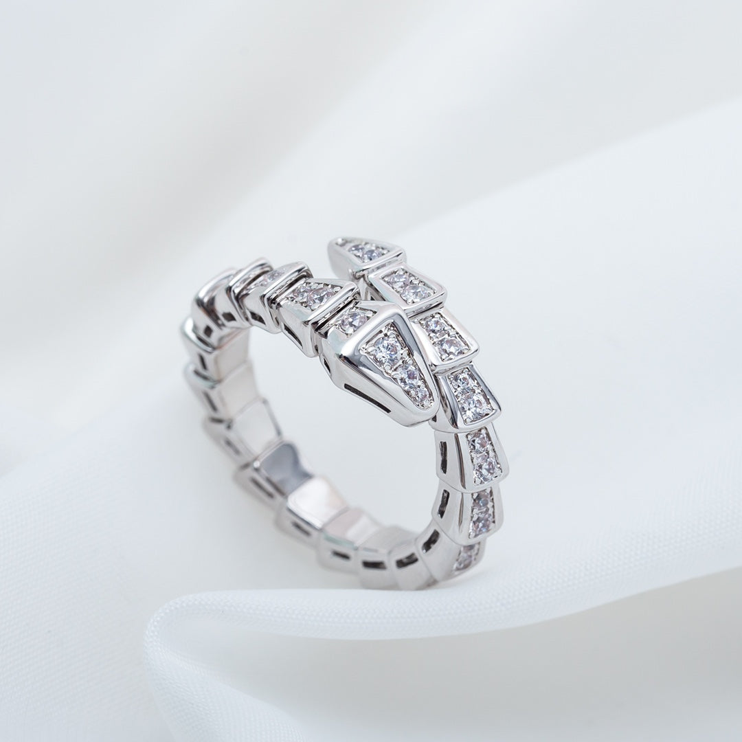 [Vellora Opalyn]SERPENTI RING SILVER DIAMOND PAVED 4MM