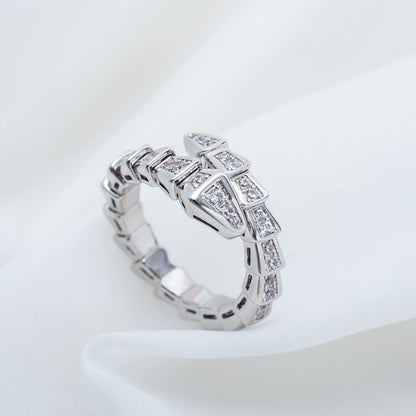 [Vellora Opalyn]SERPENTI RING SILVER DIAMOND PAVED 4MM