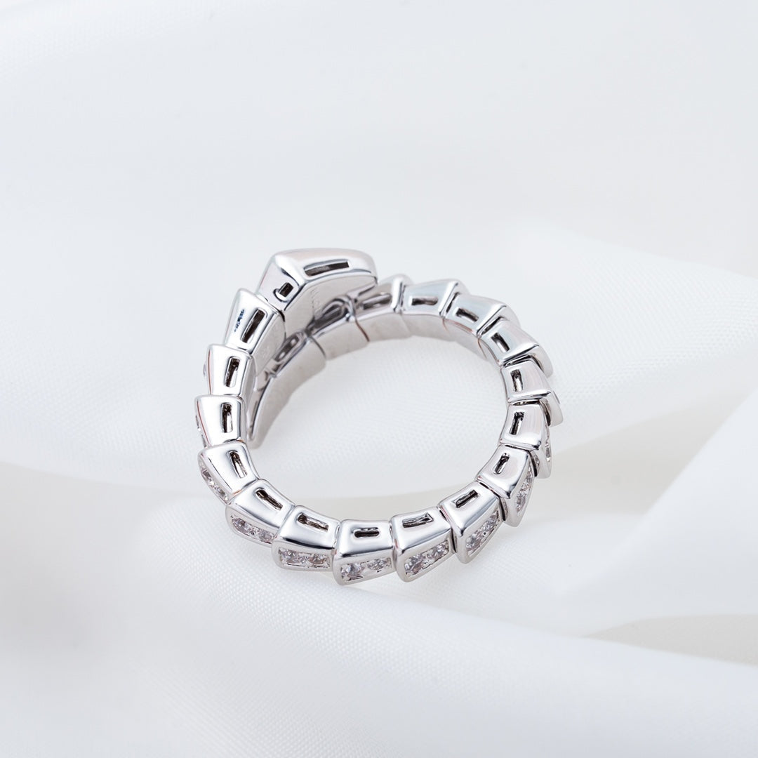 [Vellora Opalyn]SERPENTI RING SILVER DIAMOND PAVED 4MM