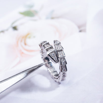 [Vellora Opalyn]SERPENTI RING SILVER DIAMOND PAVED 4MM