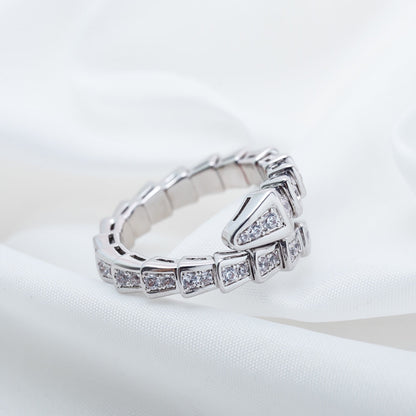 [Vellora Opalyn]SERPENTI RING SILVER DIAMOND PAVED 4MM