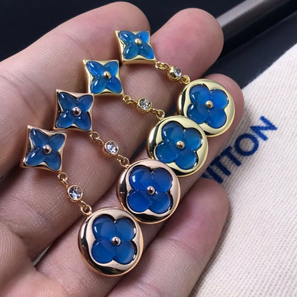 [Vellora Opalyn]STAR AND SUN AGATE DIAMOND EARRINGS
