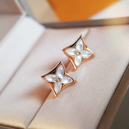 [Vellora Opalyn]STAR MOP PINK GOLD EARRINGS