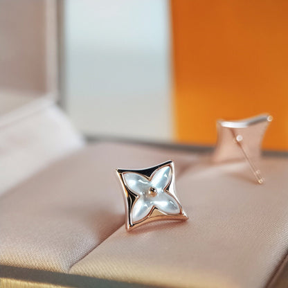 [Vellora Opalyn]STAR MOP PINK GOLD EARRINGS