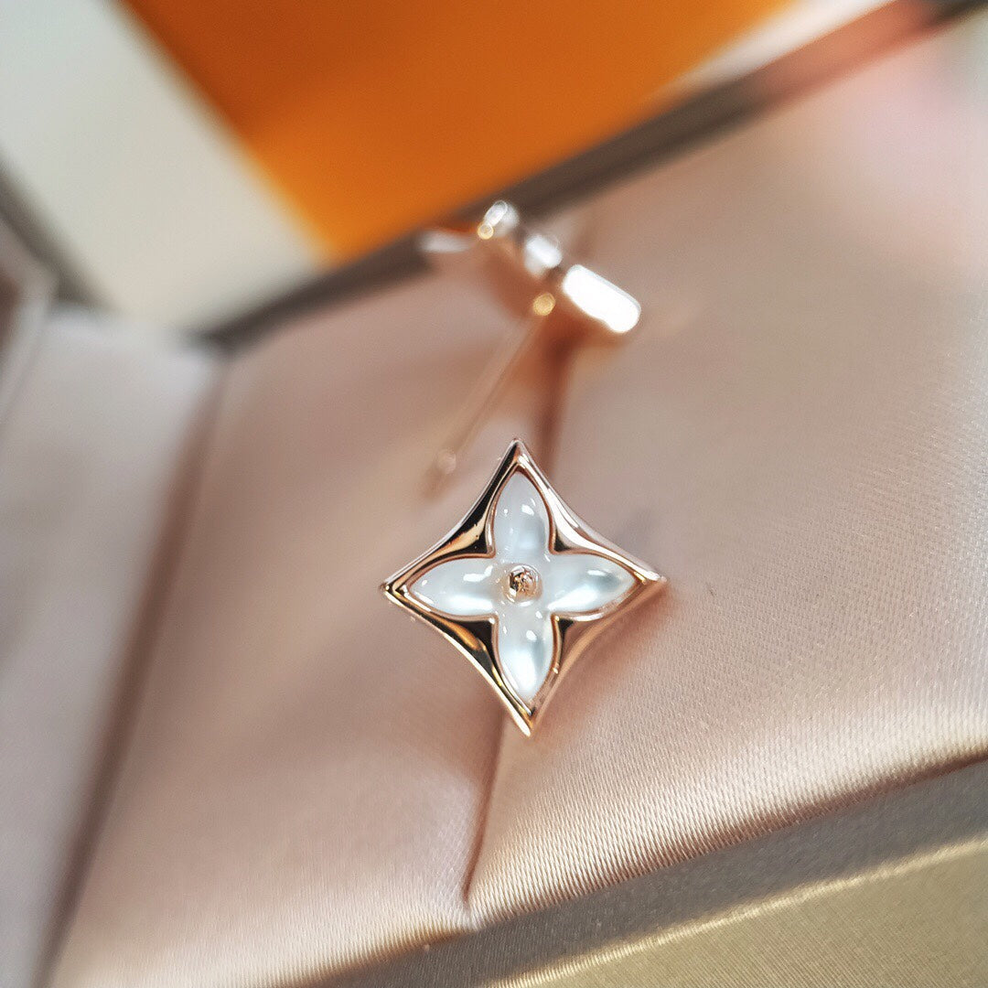 [Vellora Opalyn]STAR MOP PINK GOLD EARRINGS