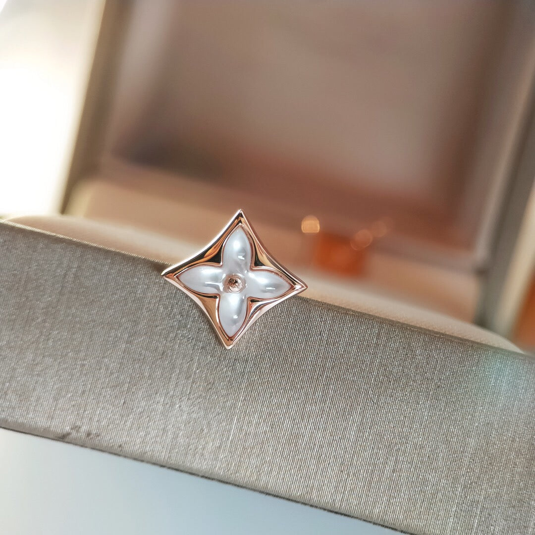 [Vellora Opalyn]STAR MOP PINK GOLD EARRINGS