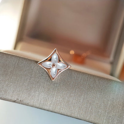 [Vellora Opalyn]STAR MOP PINK GOLD EARRINGS