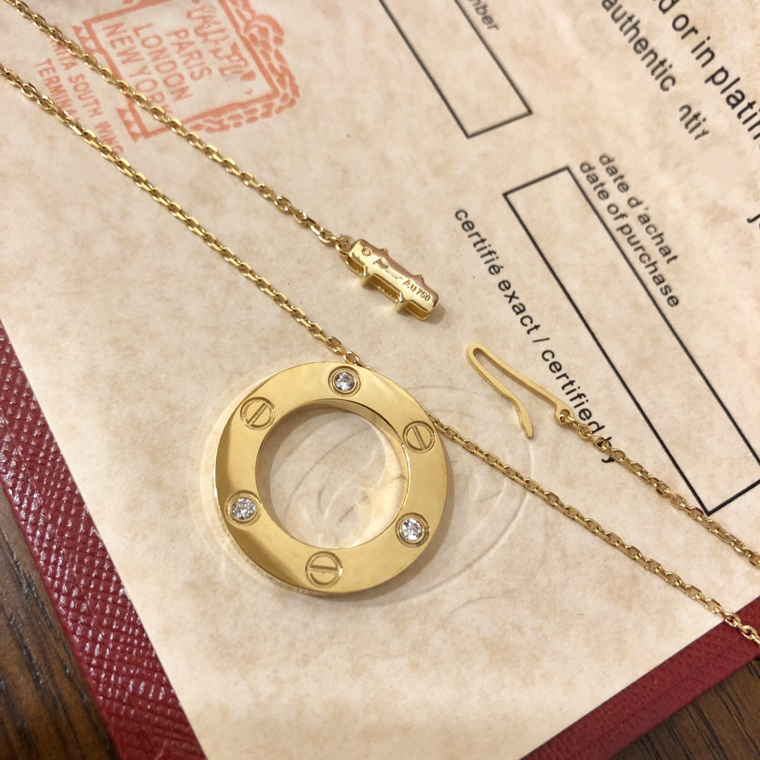 [Vellora Opalyn]LOVE NECKLACE 16MM 3 DIAMONDS