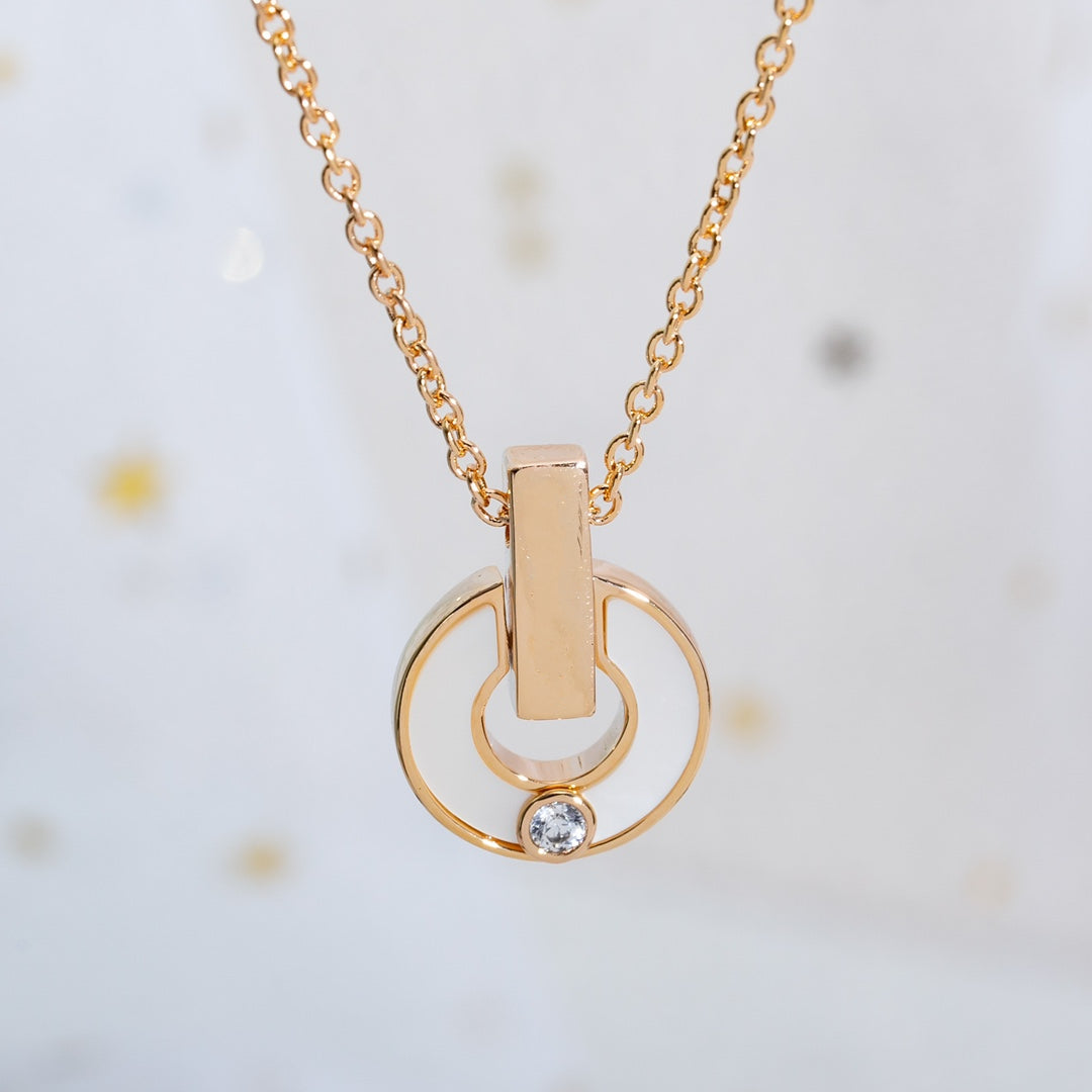 [Vellora Opalyn]GARI NECKLACE PINK GOLD MOP