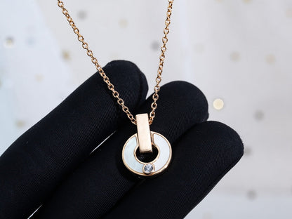 [Vellora Opalyn]GARI NECKLACE PINK GOLD MOP