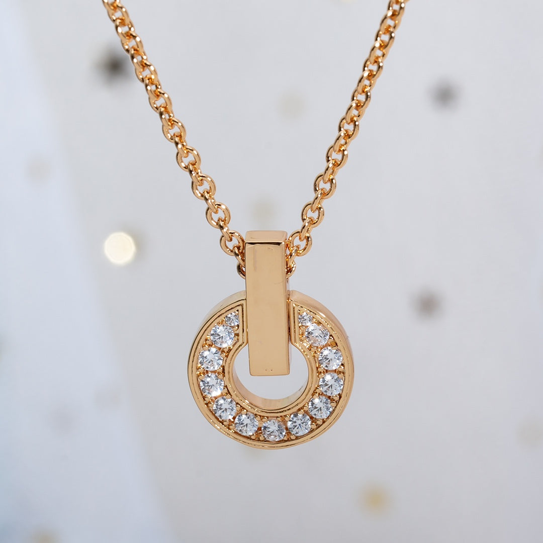 [Vellora Opalyn]GARI NECKLACE PINK GOLD DIAMOND