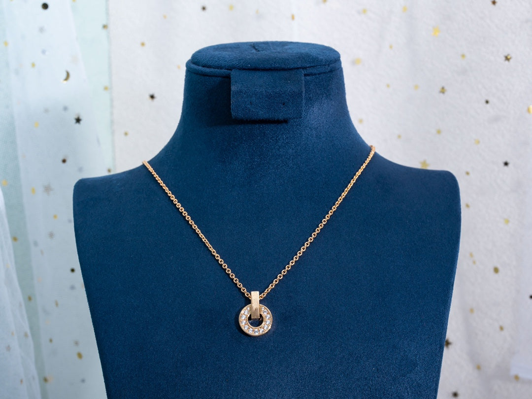 [Vellora Opalyn]GARI NECKLACE PINK GOLD DIAMOND