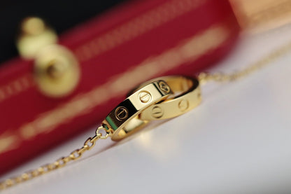 [Vellora Opalyn]LOVE NECKLACE DOUBLE RING GOLD