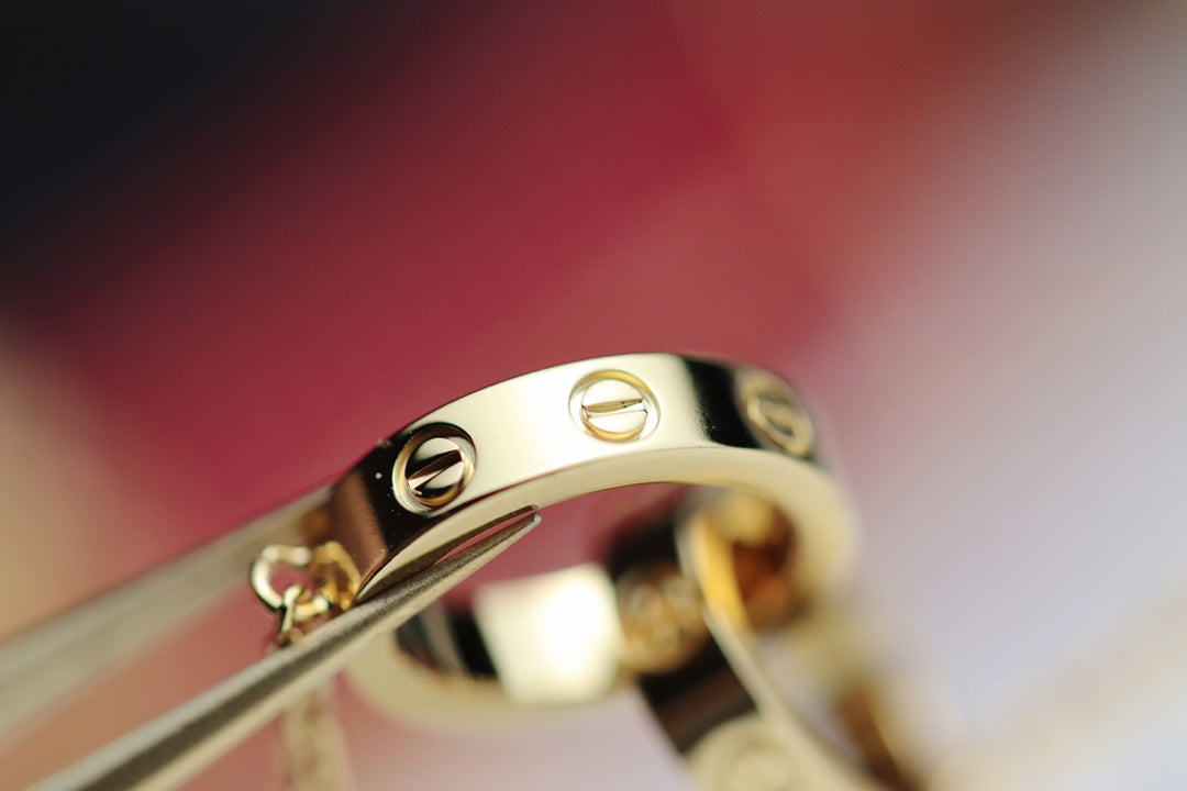 [Vellora Opalyn]LOVE NECKLACE DOUBLE RING GOLD