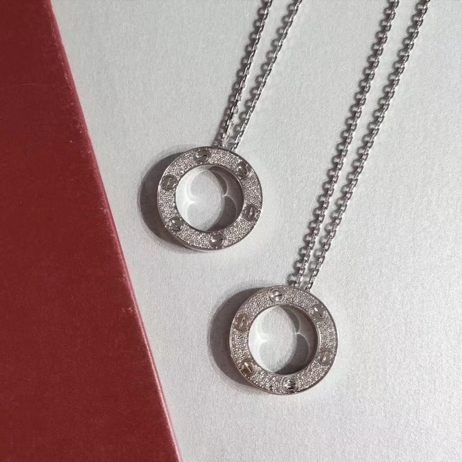 [Vellora Opalyn]LOVE NECKLACE ADJUSTABLE SILVER