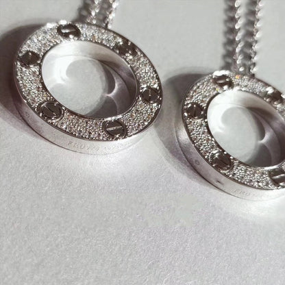 [Vellora Opalyn]LOVE NECKLACE ADJUSTABLE SILVER