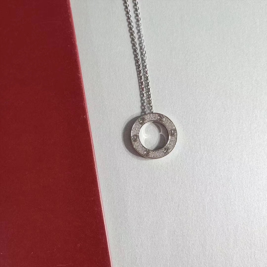 [Vellora Opalyn]LOVE NECKLACE ADJUSTABLE SILVER