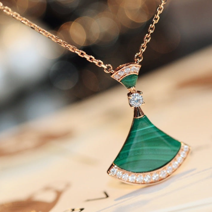 [Vellora Opalyn]DREAM NECKLACE MALACHITE DIAMOND